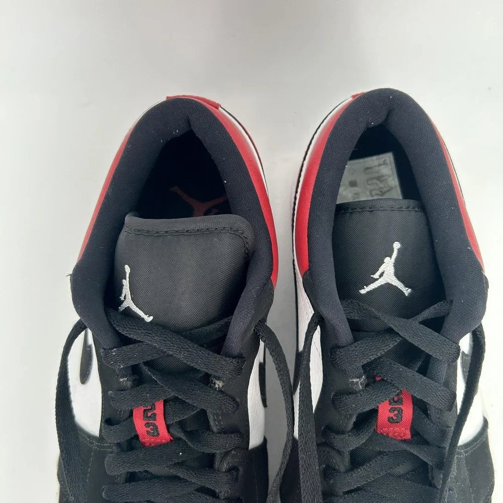 Nike Air Jordan 1 Low Shoes Mens‎ Size 10.5 Black Gym Red Black Toe 553558-116